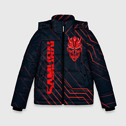 Куртка зимняя для мальчика CYBERPUNK 2077 samurai, цвет: 3D-черный