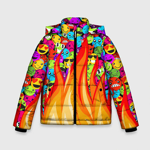 Зимняя куртка для мальчика SLAVA MARLOW - Смайлики / 3D-Красный – фото 1