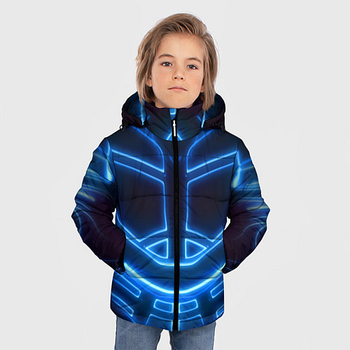 Зимняя куртка для мальчика Неоновая броня Neon Armor / 3D-Светло-серый – фото 3