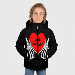 Куртка зимняя для мальчика LOVE FOREVER ЛЮБОВЬ НАВСЕГДА, цвет: 3D-черный — фото 2