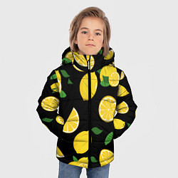 Куртка зимняя для мальчика Лимоны на чёрном, цвет: 3D-черный — фото 2