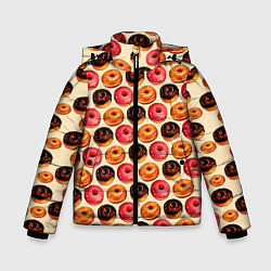 Куртка зимняя для мальчика Пончики, цвет: 3D-черный
