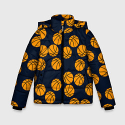 Куртка зимняя для мальчика Баскетбольные мячи, цвет: 3D-черный