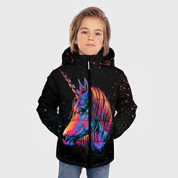 Куртка зимняя для мальчика ЕДИНОРОГ UNICORN RAINBOW, цвет: 3D-черный — фото 2