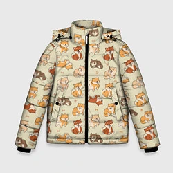 Куртка зимняя для мальчика Шиба-Ину, цвет: 3D-черный