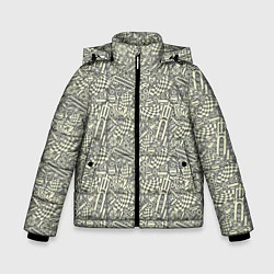 Куртка зимняя для мальчика Велозапчасти, цвет: 3D-черный
