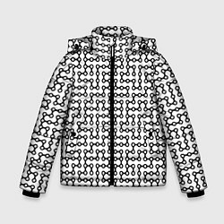 Куртка зимняя для мальчика Велосипедная цепь, цвет: 3D-черный