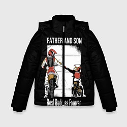 Куртка зимняя для мальчика Папа и сын, цвет: 3D-черный