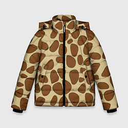 Куртка зимняя для мальчика Шкура жирафа, цвет: 3D-черный
