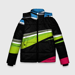 Куртка зимняя для мальчика Волны, цвет: 3D-черный