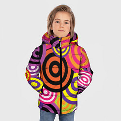 Куртка зимняя для мальчика Аннотация разноцветных кругов, цвет: 3D-черный — фото 2