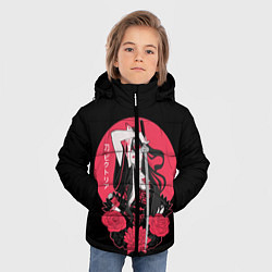 Куртка зимняя для мальчика Девушка С Катаной, цвет: 3D-светло-серый — фото 2