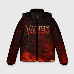 Куртка зимняя для мальчика Valheim огненный лого, цвет: 3D-черный