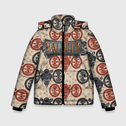 Куртка зимняя для мальчика Valheim символы викингов, цвет: 3D-черный