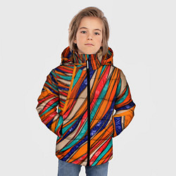Куртка зимняя для мальчика Абстрактное течение, цвет: 3D-черный — фото 2