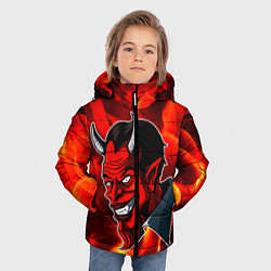 Куртка зимняя для мальчика The devil is on fire, цвет: 3D-черный — фото 2