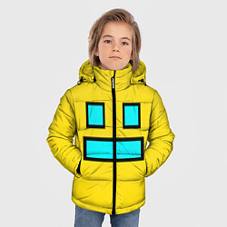 Куртка зимняя для мальчика Geometry Dash: Smile, цвет: 3D-красный — фото 2