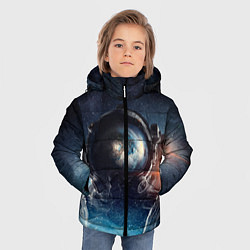 Куртка зимняя для мальчика Космонавт, цвет: 3D-черный — фото 2