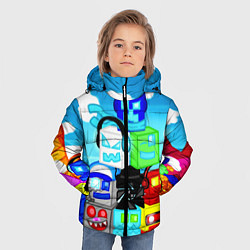 Куртка зимняя для мальчика Geometry Dash, цвет: 3D-черный — фото 2