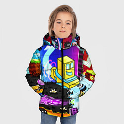 Куртка зимняя для мальчика Geometry Dash: Art, цвет: 3D-черный — фото 2