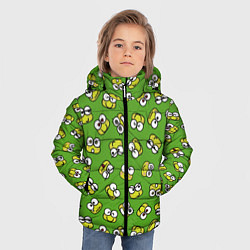Куртка зимняя для мальчика Смайлы Лягушки, цвет: 3D-черный — фото 2