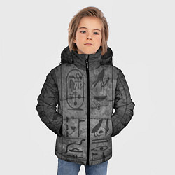 Куртка зимняя для мальчика Египетские Иероглифы 3D, цвет: 3D-светло-серый — фото 2