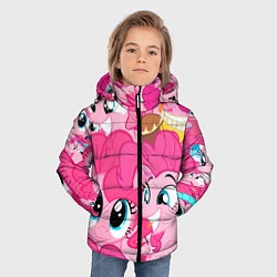 Куртка зимняя для мальчика Pinkie Pie pattern, цвет: 3D-черный — фото 2
