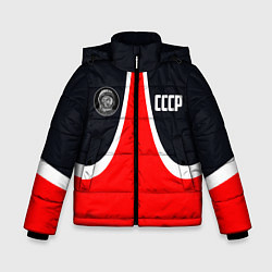 Куртка зимняя для мальчика СССР ГАГАРИН, цвет: 3D-черный