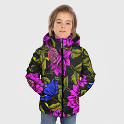 Куртка зимняя для мальчика Цветочный Паттерн, цвет: 3D-красный — фото 2