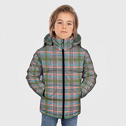 Куртка зимняя для мальчика Шотландская клетка, тартан, цвет: 3D-черный — фото 2
