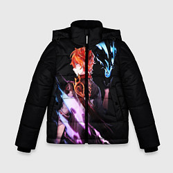 Куртка зимняя для мальчика ТАРТАЛЬЯ - GENSHIN IMPACT NEON, цвет: 3D-черный