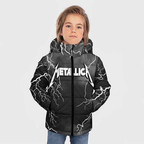 Зимняя куртка для мальчика METALLICA РАЗРЯД МОЛНИИ / 3D-Светло-серый – фото 3