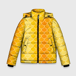 Куртка зимняя для мальчика Желтая чешуя, цвет: 3D-светло-серый
