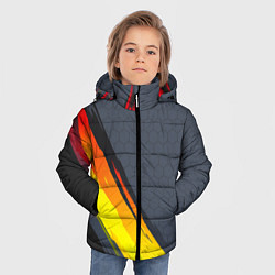 Куртка зимняя для мальчика Gray Yellow Style, цвет: 3D-черный — фото 2