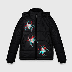 Куртка зимняя для мальчика ПАУКИ ГЛИТЧ GLITCH SPIDERS, цвет: 3D-черный