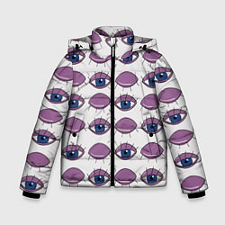 Зимняя куртка для мальчика Глаза фиолетовые