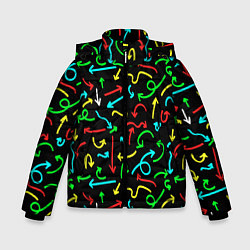 Куртка зимняя для мальчика Стрелочки, цвет: 3D-черный