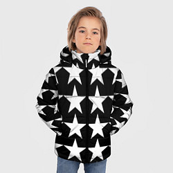 Куртка зимняя для мальчика Белые звёзды на чёрном фоне, цвет: 3D-черный — фото 2