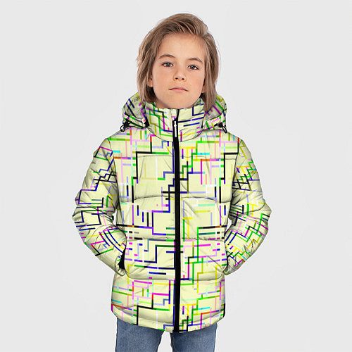 Зимняя куртка для мальчика Geometric Color / 3D-Светло-серый – фото 3