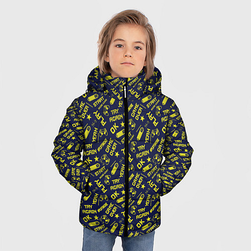 Зимняя куртка для мальчика Компьютерные Игры / 3D-Светло-серый – фото 3