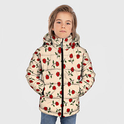 Куртка зимняя для мальчика Прованс из роз, цвет: 3D-черный — фото 2