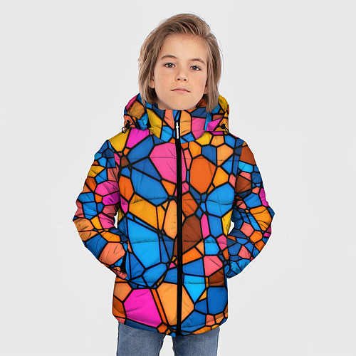 Зимняя куртка для мальчика Mosaic / 3D-Светло-серый – фото 3