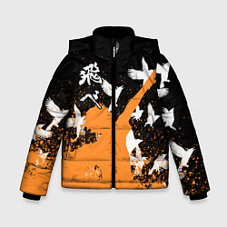 Куртка зимняя для мальчика Волейбол - Вороны, цвет: 3D-черный