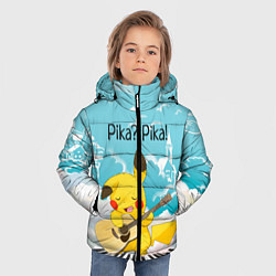 Куртка зимняя для мальчика Пикачу играет на гитаре, цвет: 3D-черный — фото 2