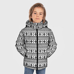 Куртка зимняя для мальчика Геометрический узор, цвет: 3D-черный — фото 2
