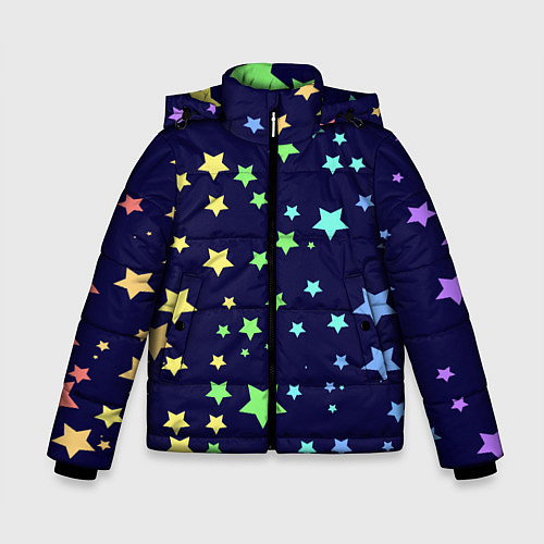 Зимняя куртка для мальчика Звезды / 3D-Красный – фото 1