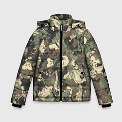 Куртка зимняя для мальчика Камуфляж с костями, цвет: 3D-черный