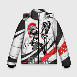 Куртка зимняя для мальчика Punk music, цвет: 3D-черный