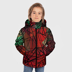 Куртка зимняя для мальчика Абстрактный геометрический, цвет: 3D-красный — фото 2