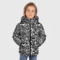 Куртка зимняя для мальчика Черно-белая роспись, цвет: 3D-черный — фото 2